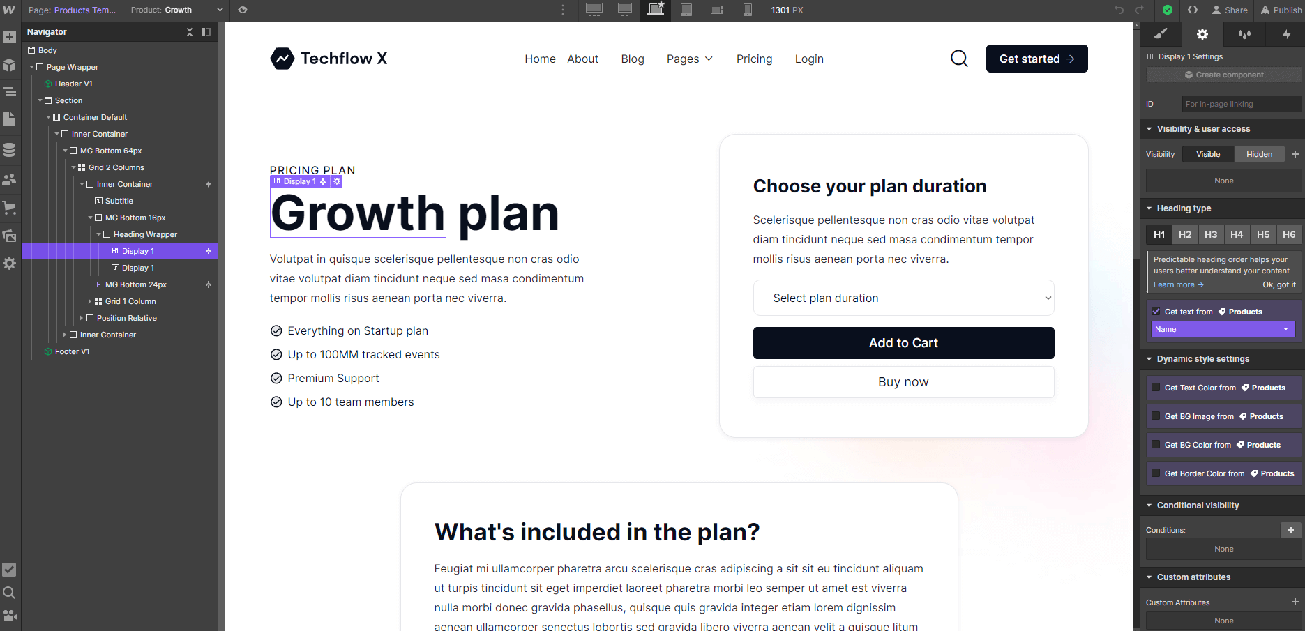 Ecommerce Page - Techflow X Webflow Template